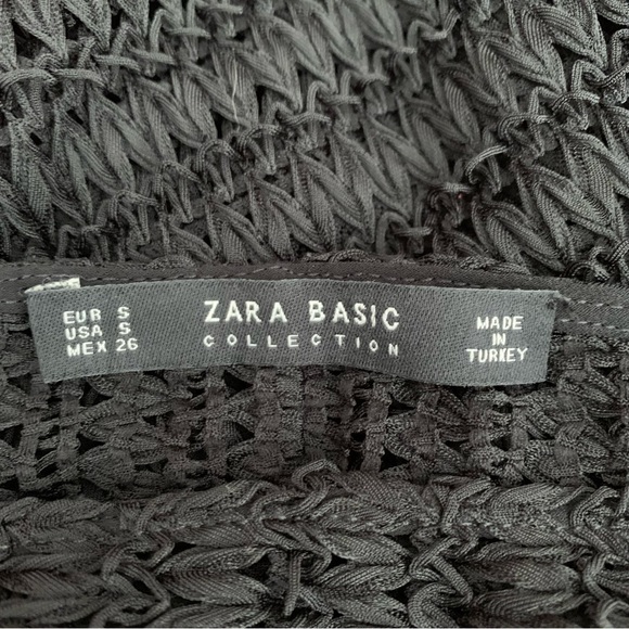 Zara Open Knit Dolman Sleeve Black Top, Size Small - Picture 8 of 8